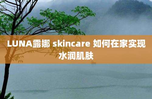 LUNA露娜 skincare 如何在家实现水润肌肤