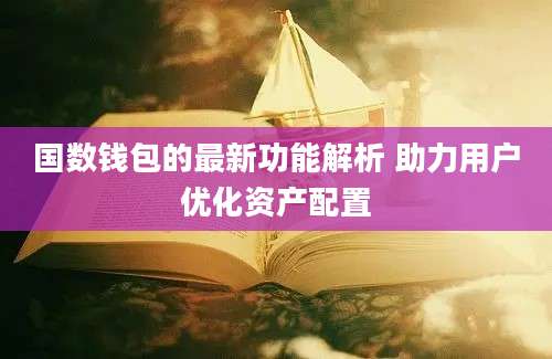 国数钱包的最新功能解析 助力用户优化资产配置